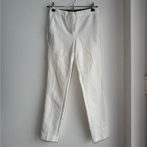 Zara White Tailored Stretch Dress Pants with elastic band